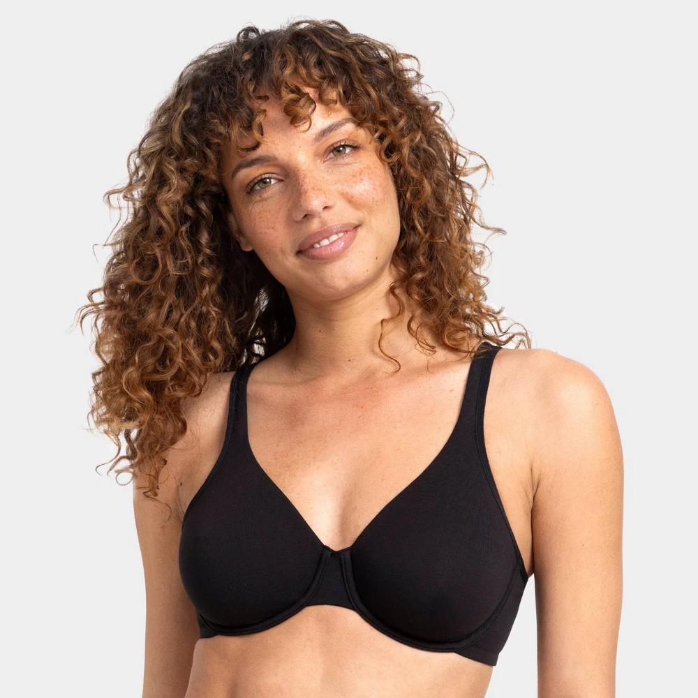 Fruit of the Loom Women's Premium Cotton Stretch Unlined Underwire Bra - Black XXL Product Image