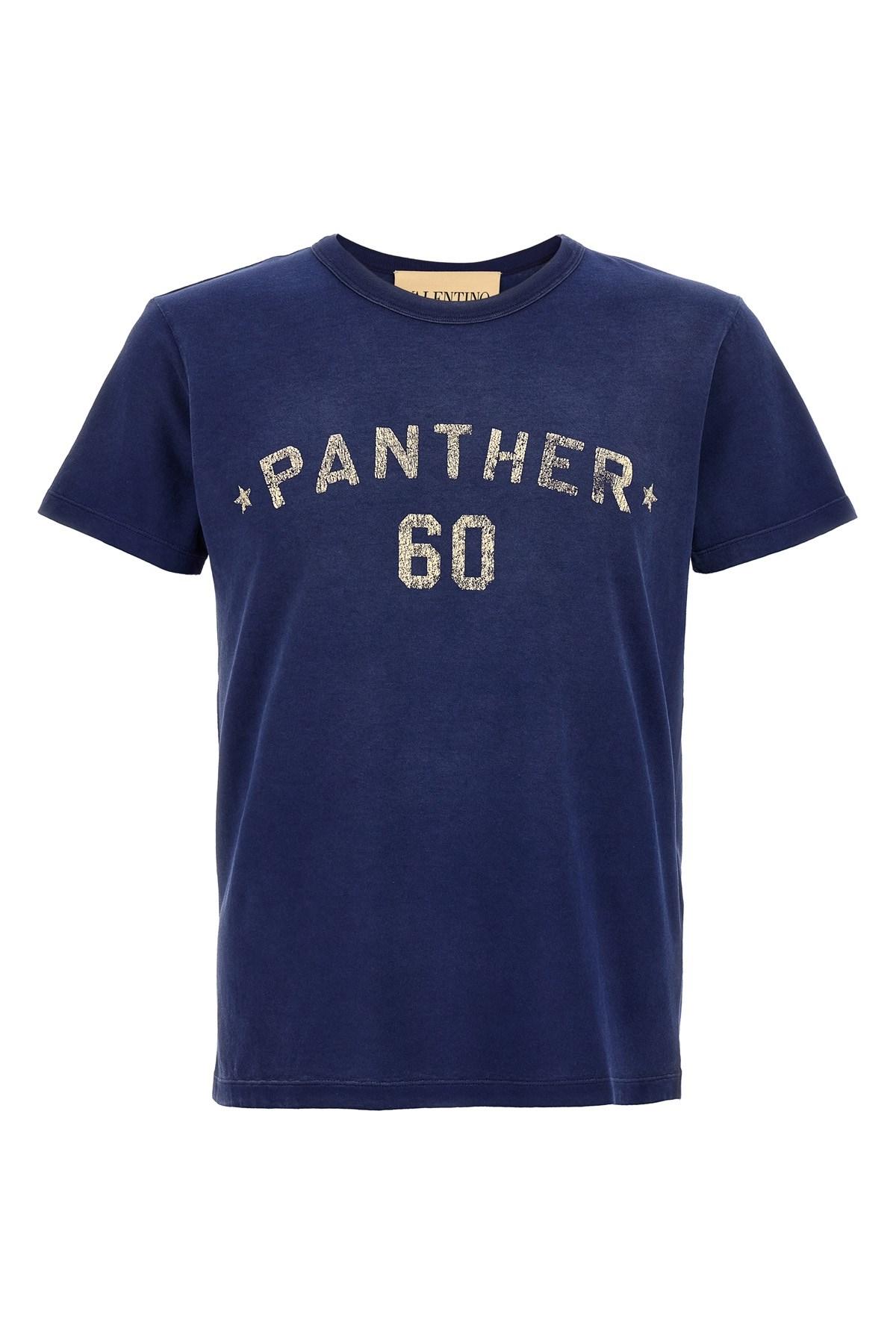 VALENTINO Garavani Navy Cotton T-shirt In Blue Product Image