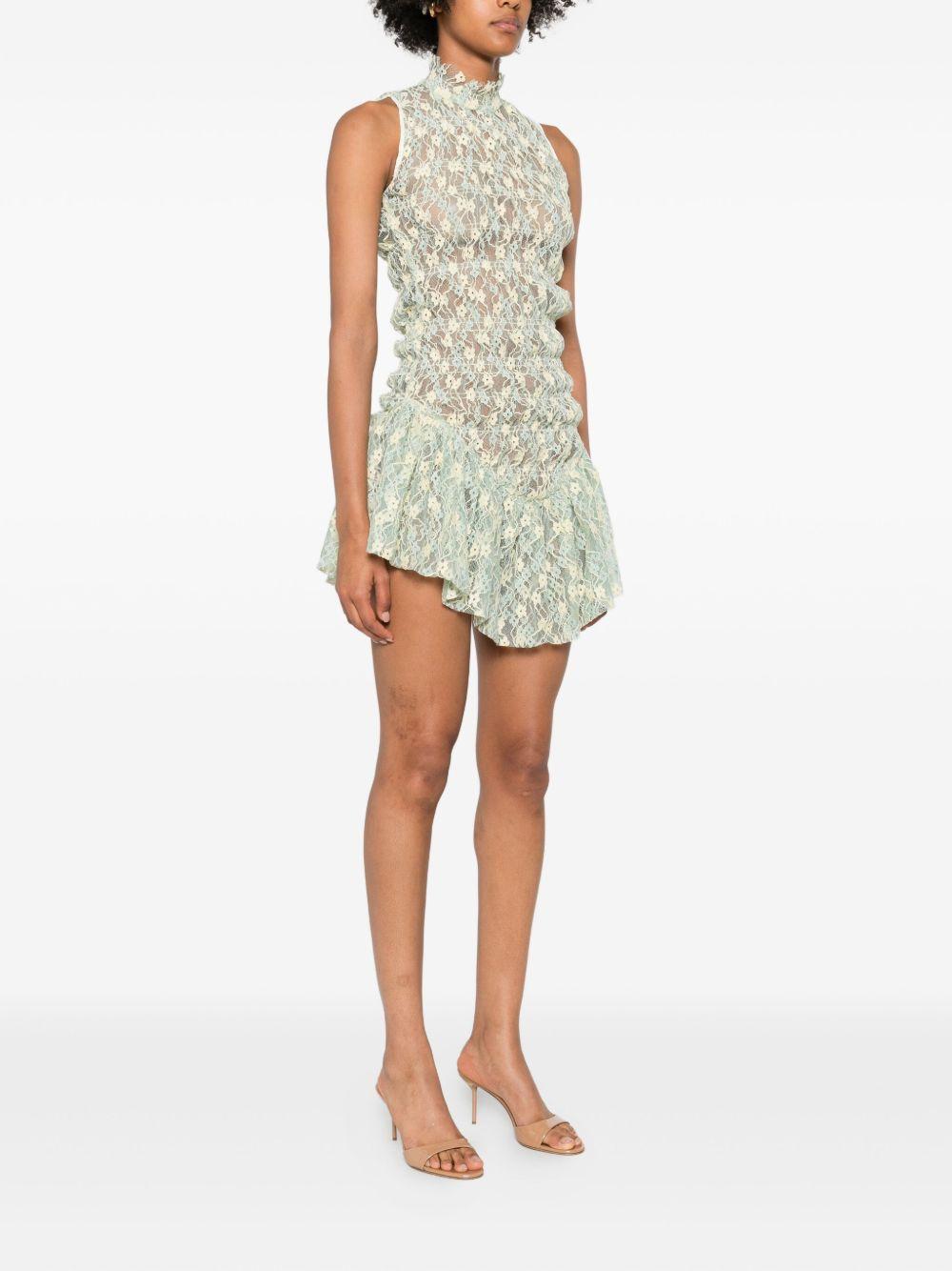 floral-lace high-neck mini dress Product Image