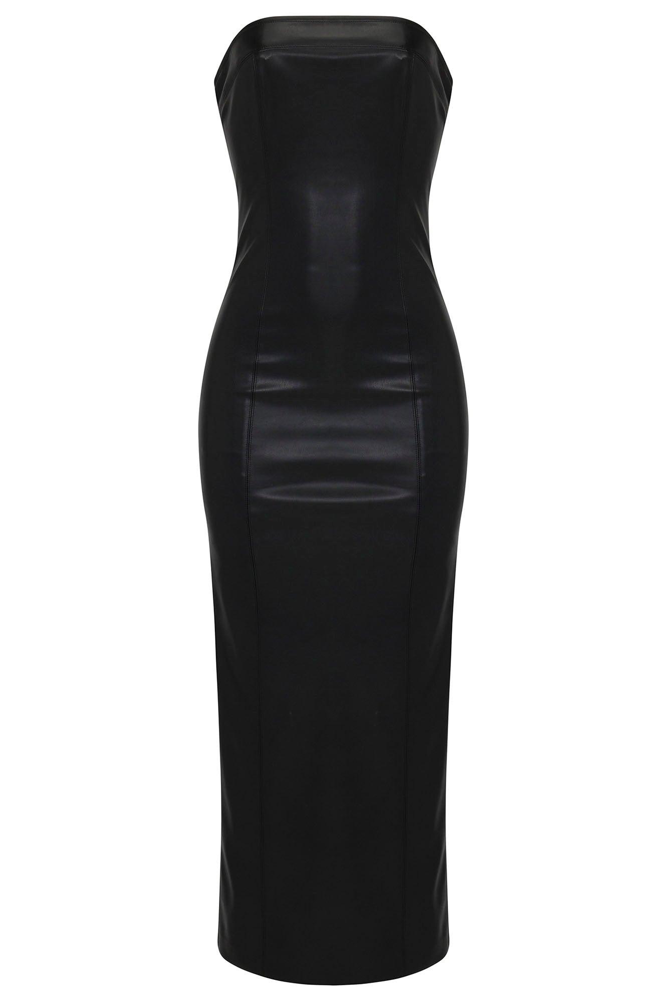 Scarlette Faux Leather Maxi Dress - Black Product Image