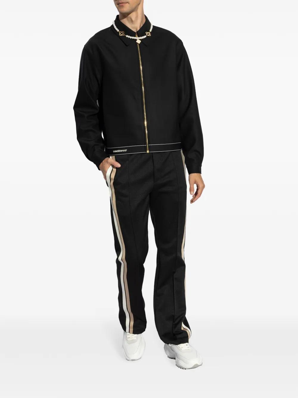 logo-print zipped bomber jacket  Product Image