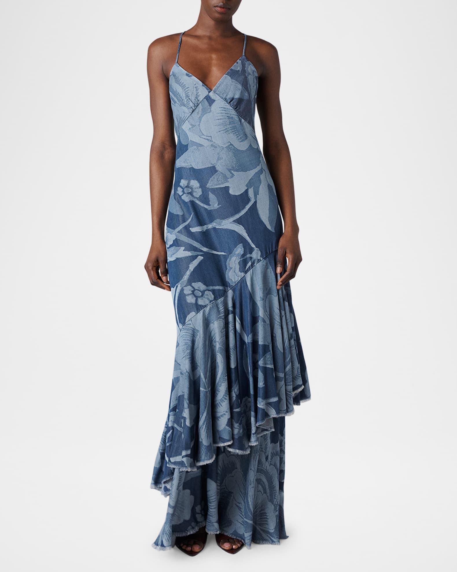 Luisa Floral-Print Ruffle Maxi Dress Product Image