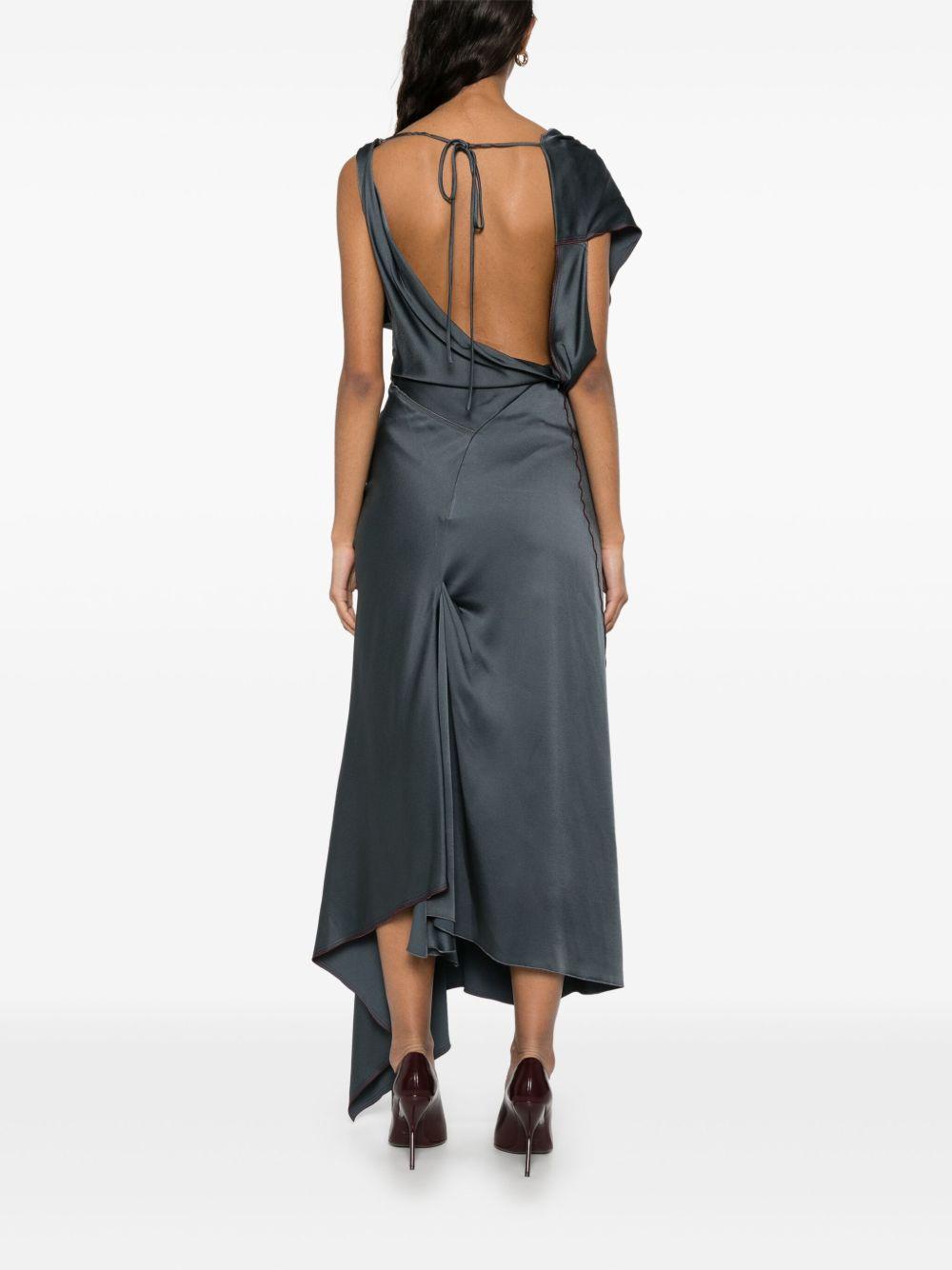 asymmetric draped midi dress Product Image