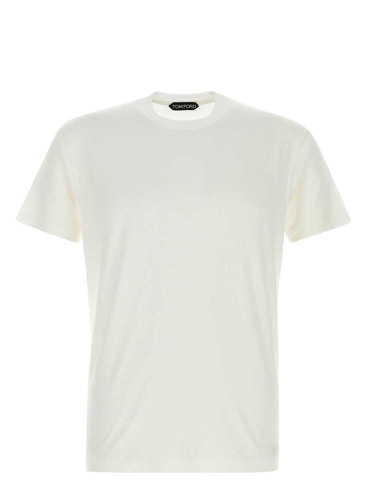 TOM FORD Stretch Cotton & Modal Jersey T-shirt In White Product Image
