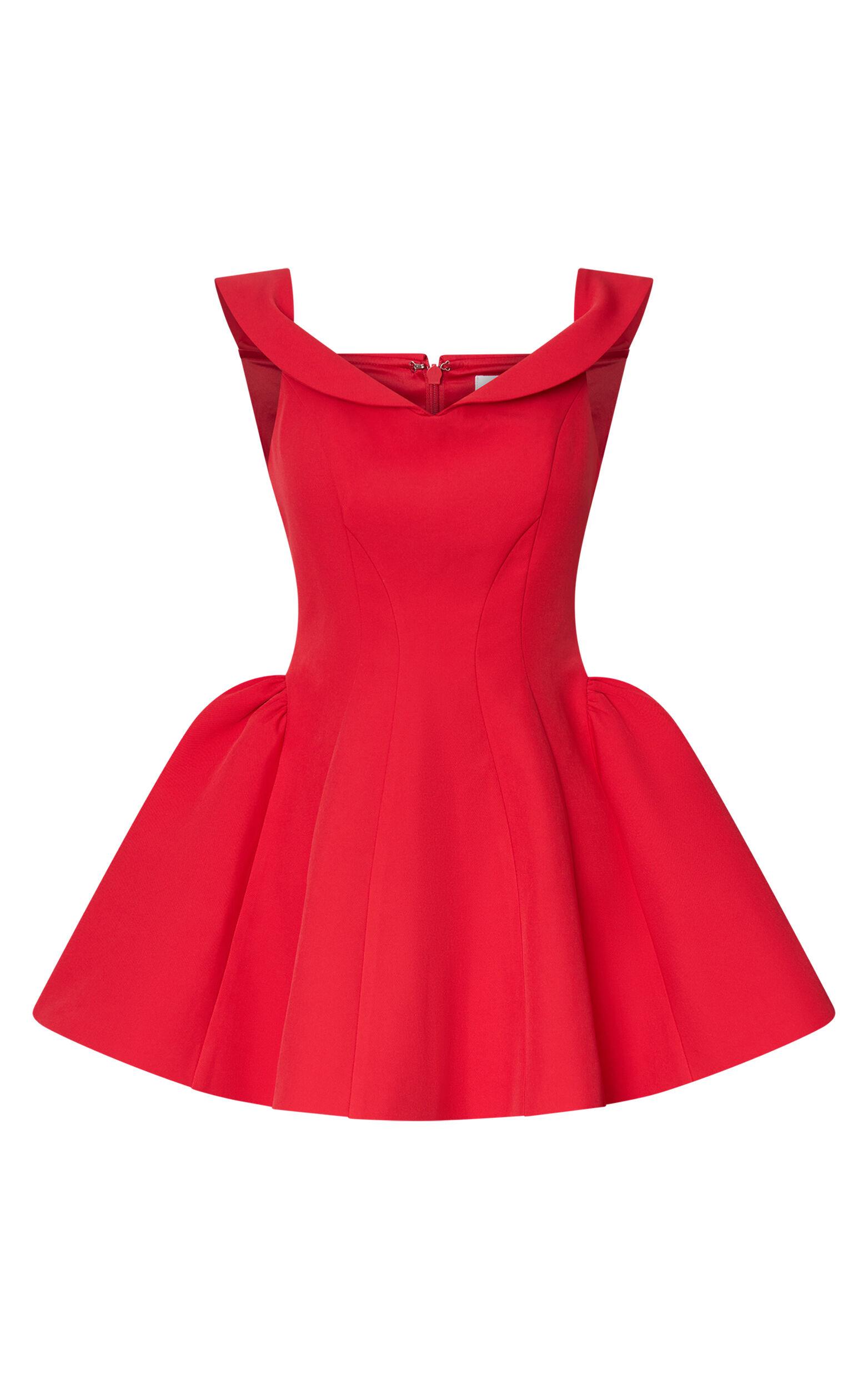 Rosabel Mini Dress - Off Shoulder Fit And Flare Dress in Red Product Image