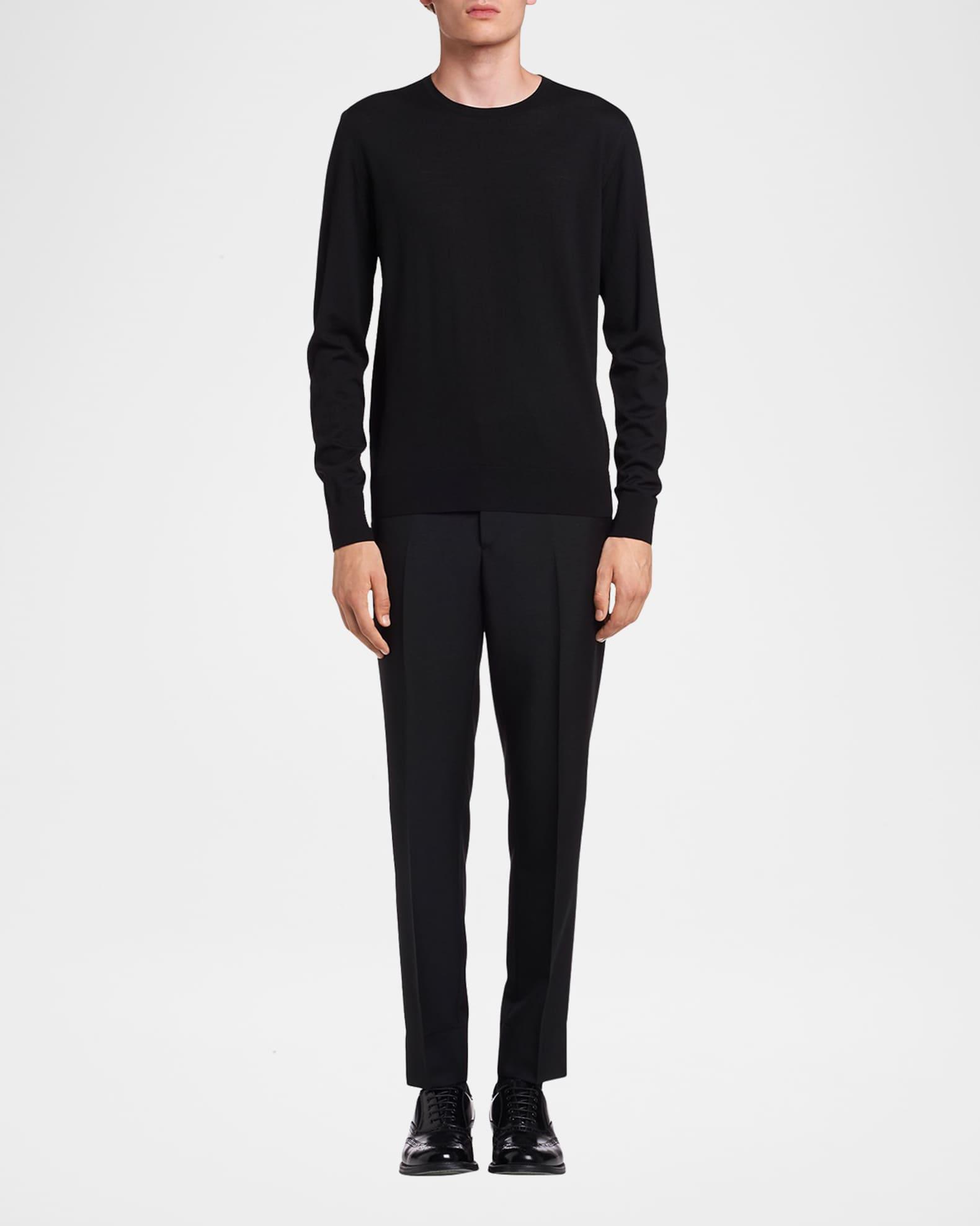 Men's Worsted Wool Crewneck Sweater Product Image