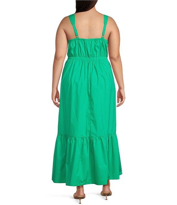 Skies Are Blue Plus Size Petal Detail Tiered Maxi Dress Product Image