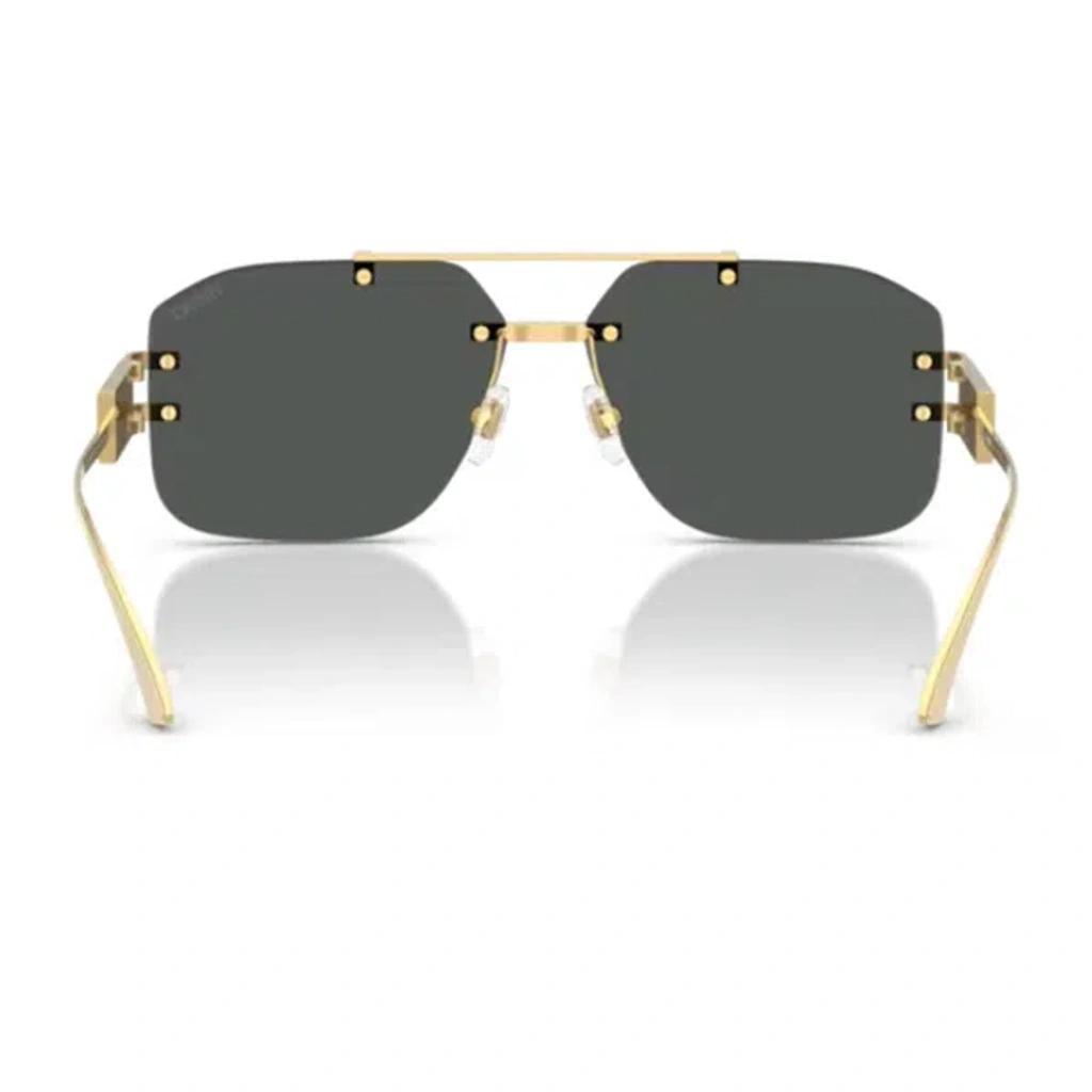 VERSACE 60mm Rectangular Sunglasses In Dark Grey Product Image