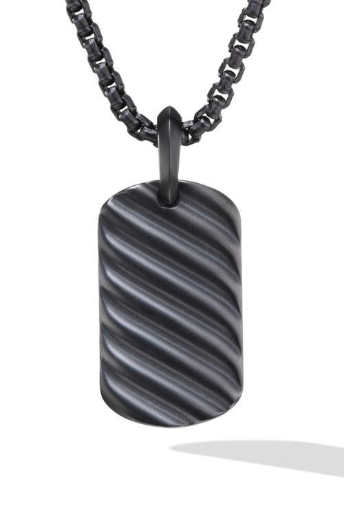 Mens Sculpted Cable Tag Titanium, 27MM Product Image