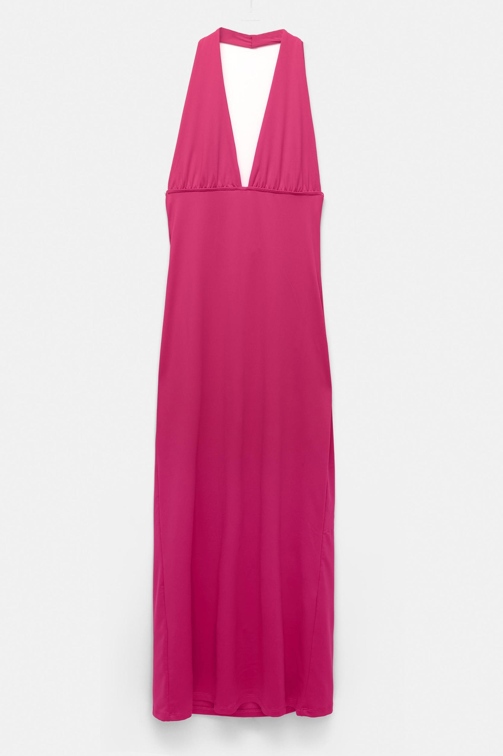 Polyamide V-neck midi dress Product Image