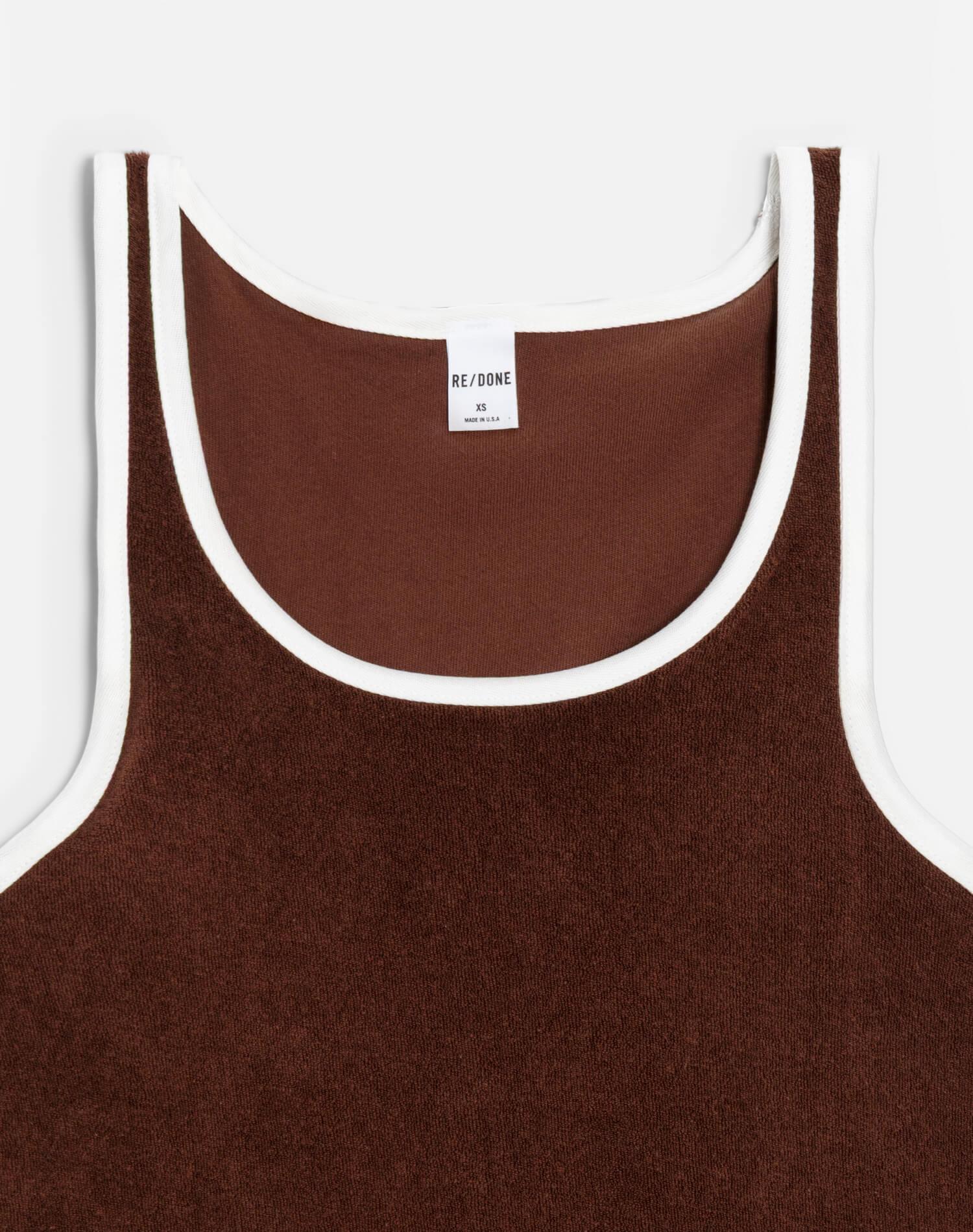 Scoop Neck Terry Tank - Brunette Product Image