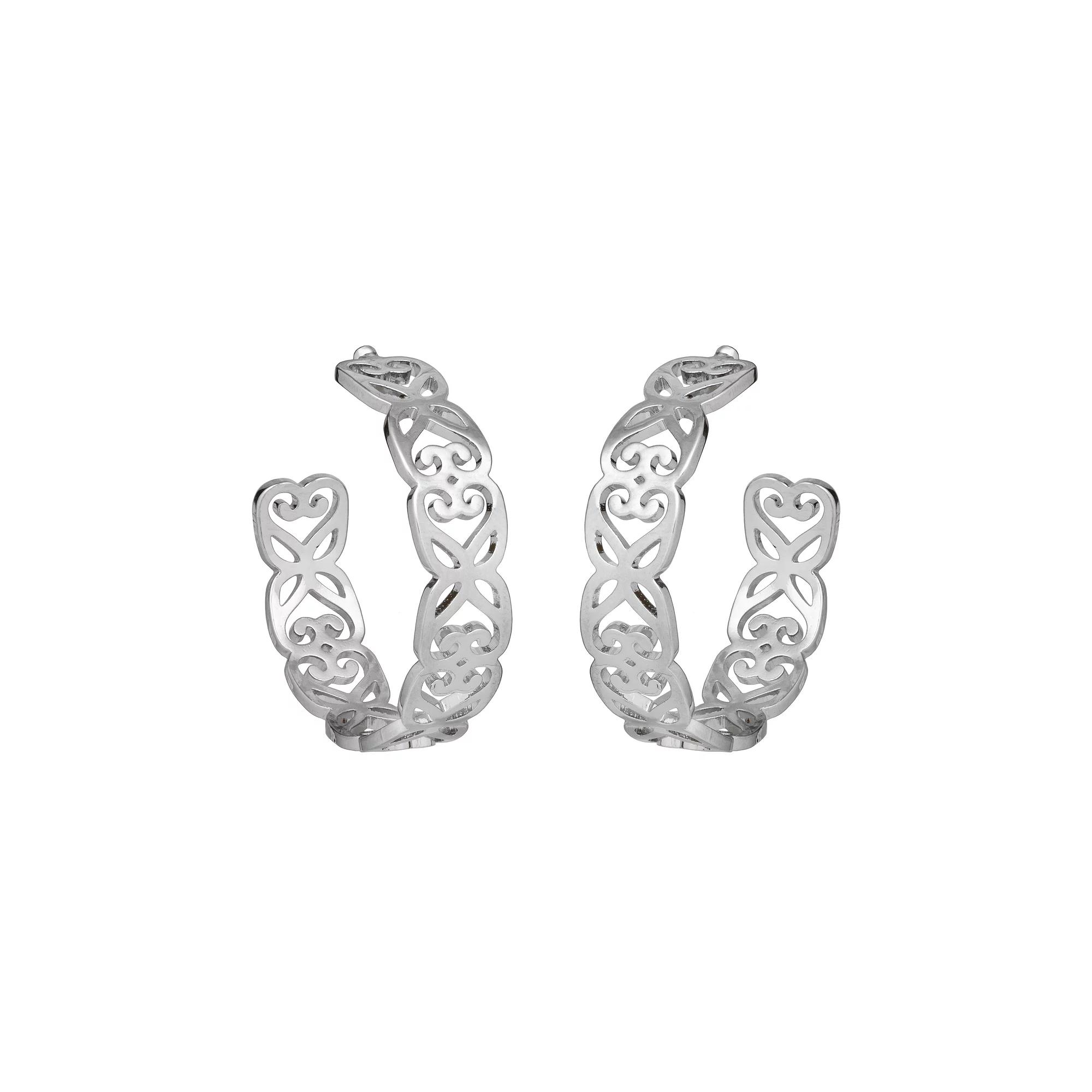 LC Lauren Conrad Silver Tone Filigree Hoop Earrings, Women's, None Product Image