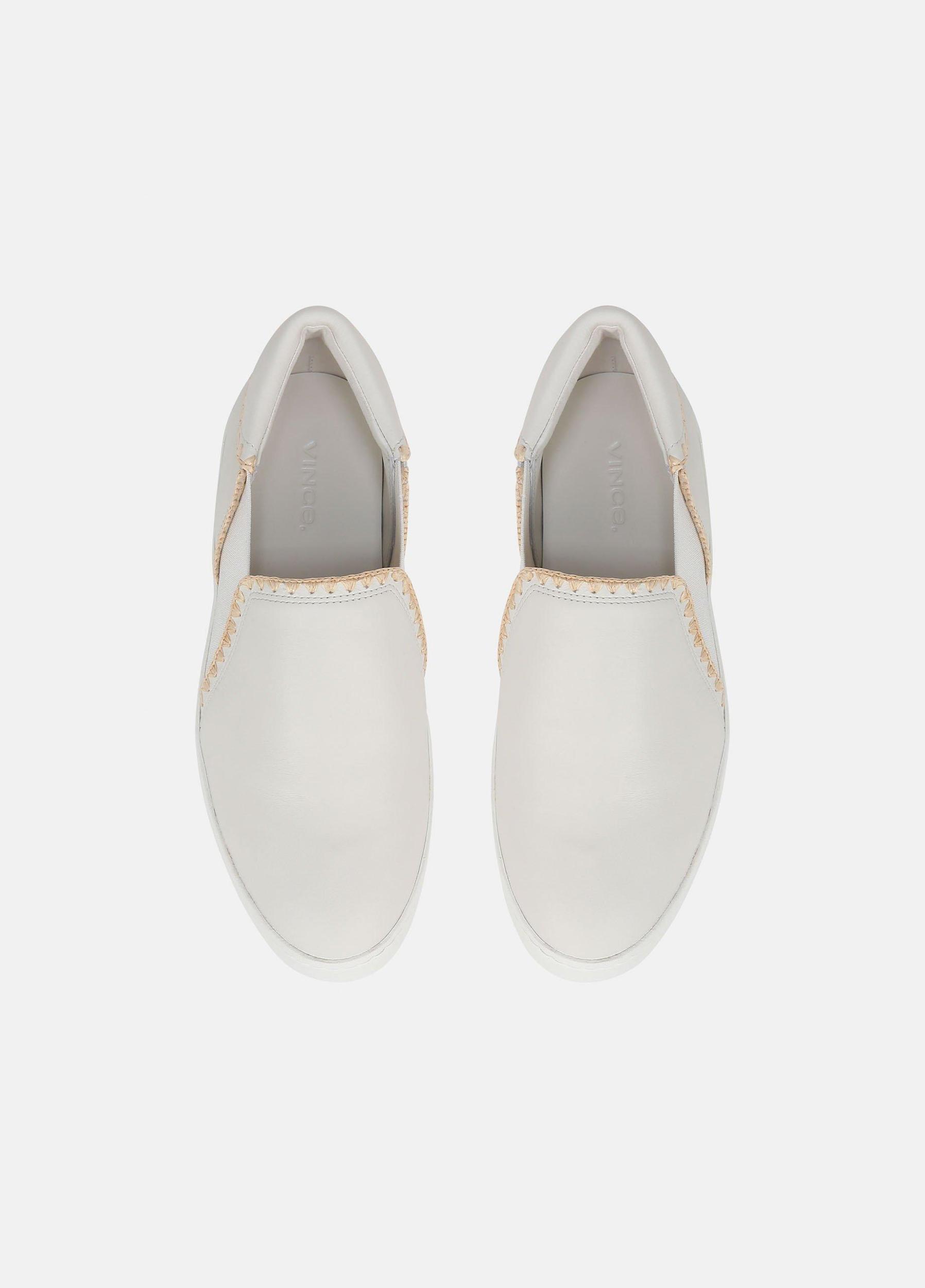 Warren Raffia-Trim Leather Sneaker Product Image