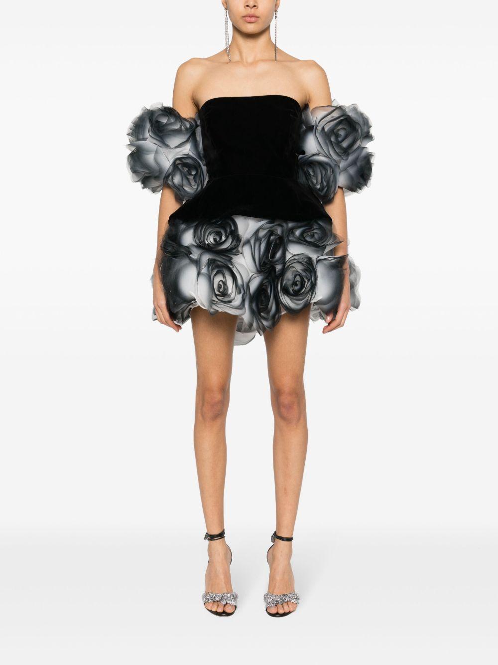 floral-appliqué strapless minidress Product Image