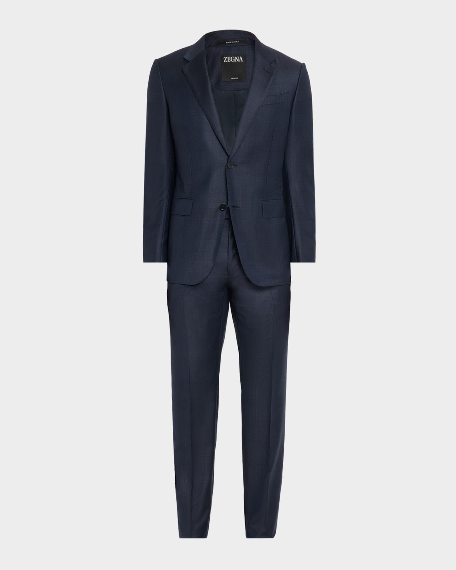 Men's Wool Tonal Plaid Two-Piece Suit Product Image