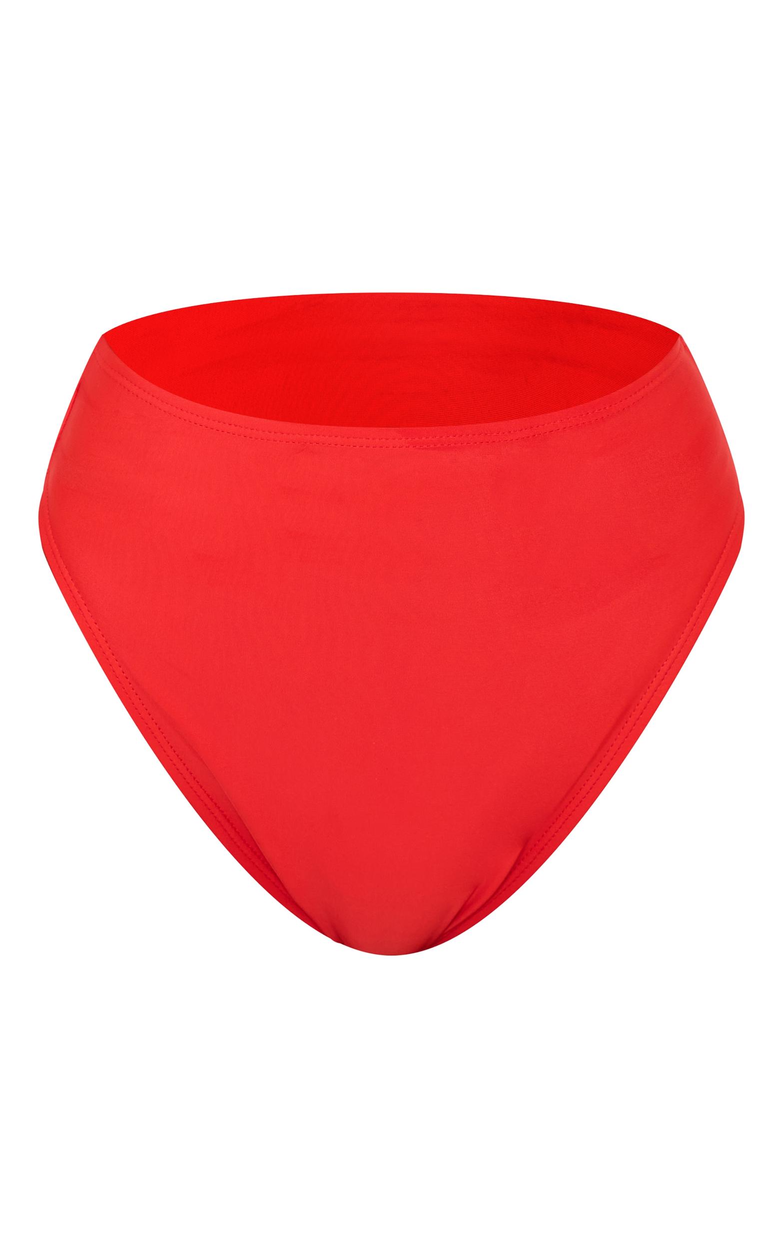 Red Mix & Match High Waisted High Leg Bikini Bottoms Product Image
