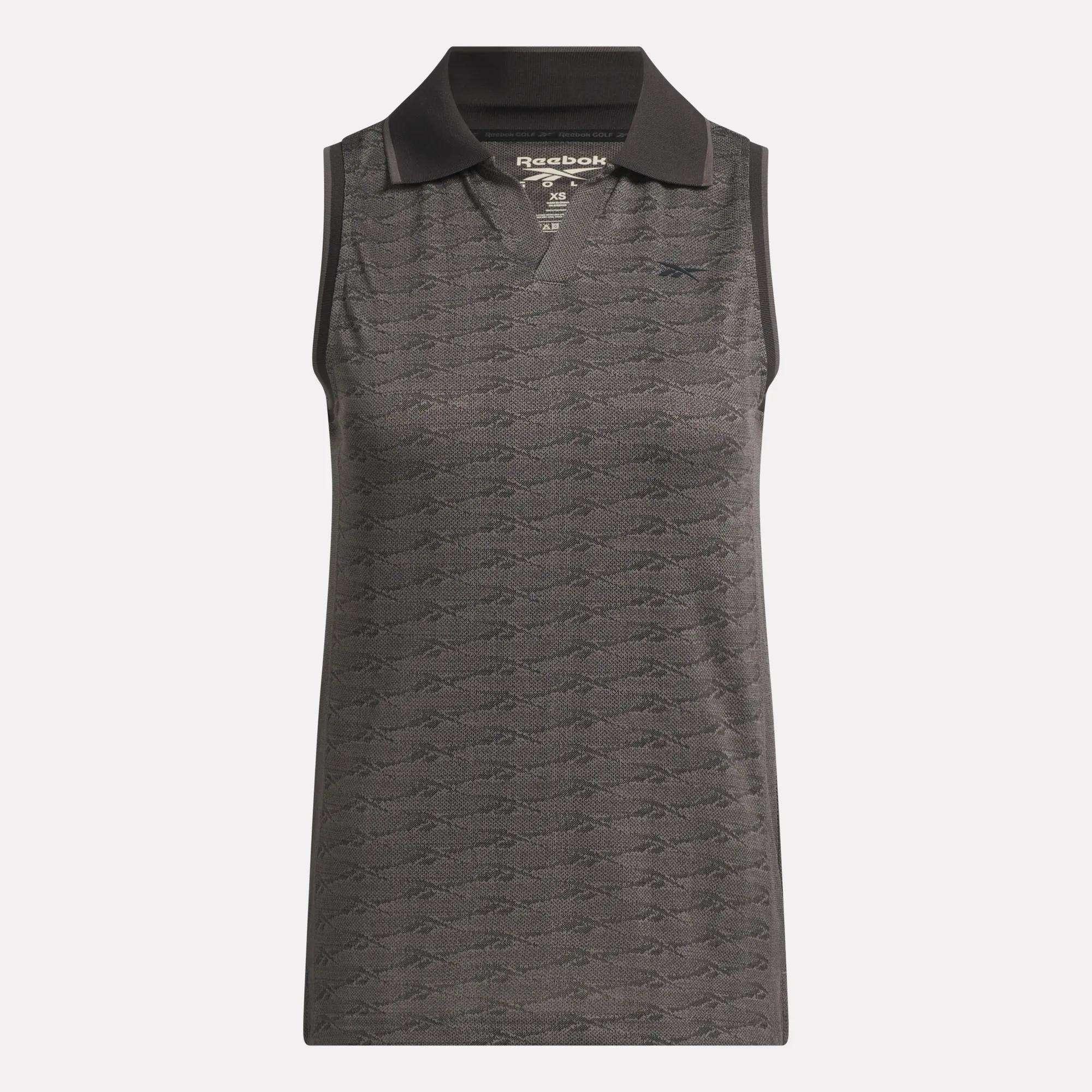 Women's Sleeveless Tonal Vector Jacquard Golf Polo Shirt Female Product Image