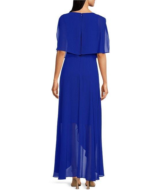 Jessica Howard Split Sleeve Tie Waist Round Neck High-Low Popover Dress Product Image