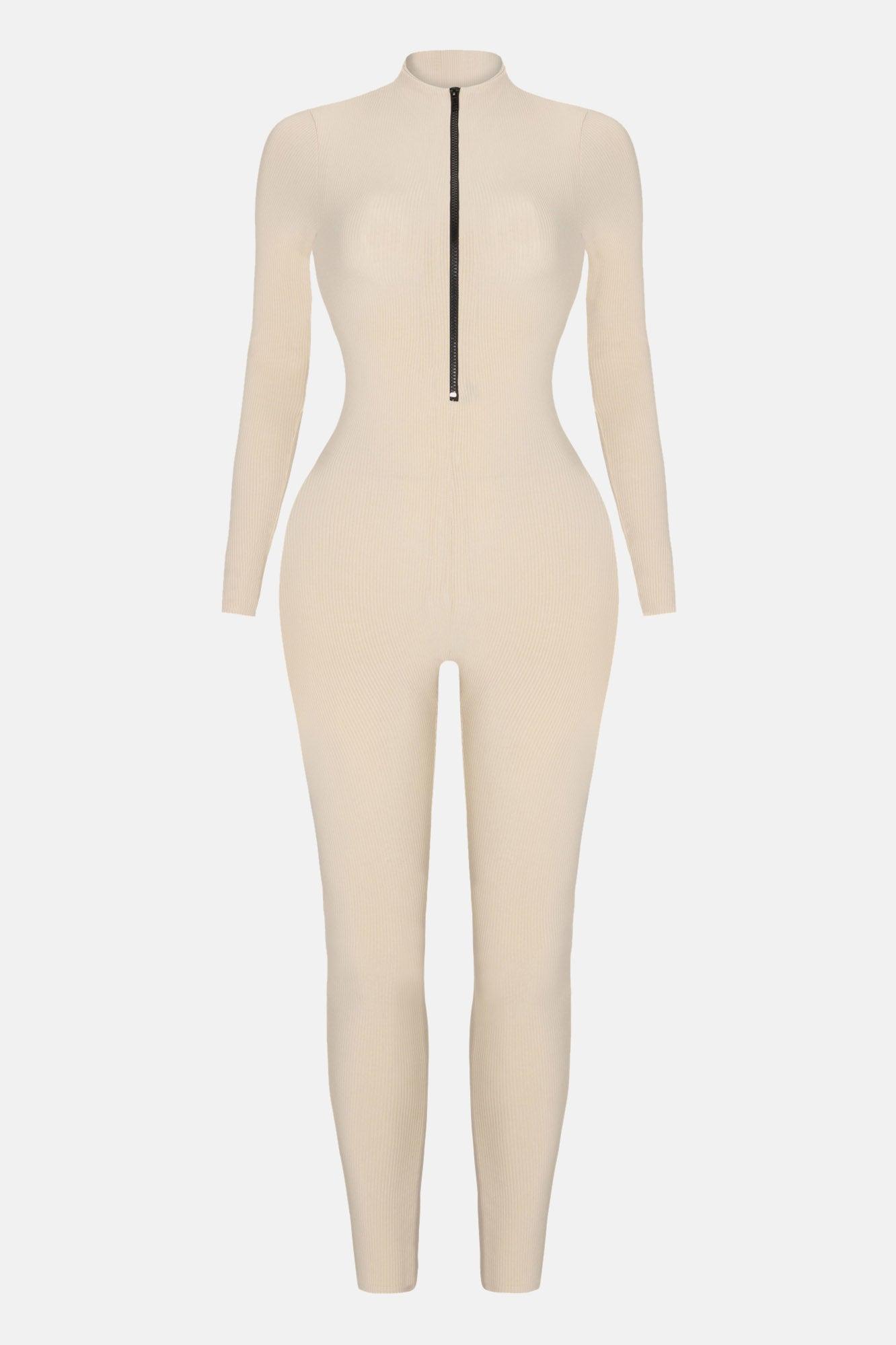 Sabrina Snatched Jumpsuit - Cream Product Image