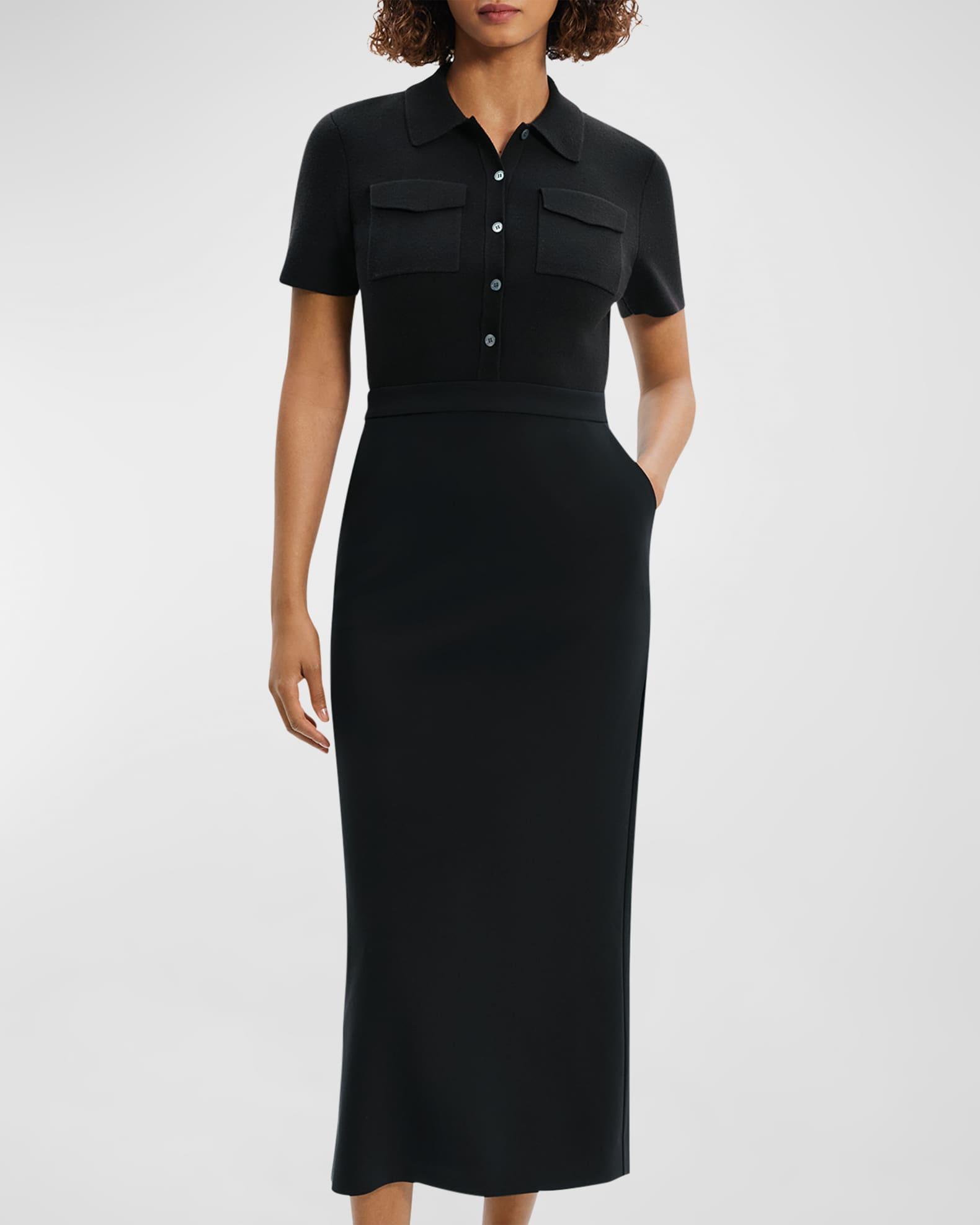 Admiral Crepe Short-Sleeve Utility Midi Dress Product Image