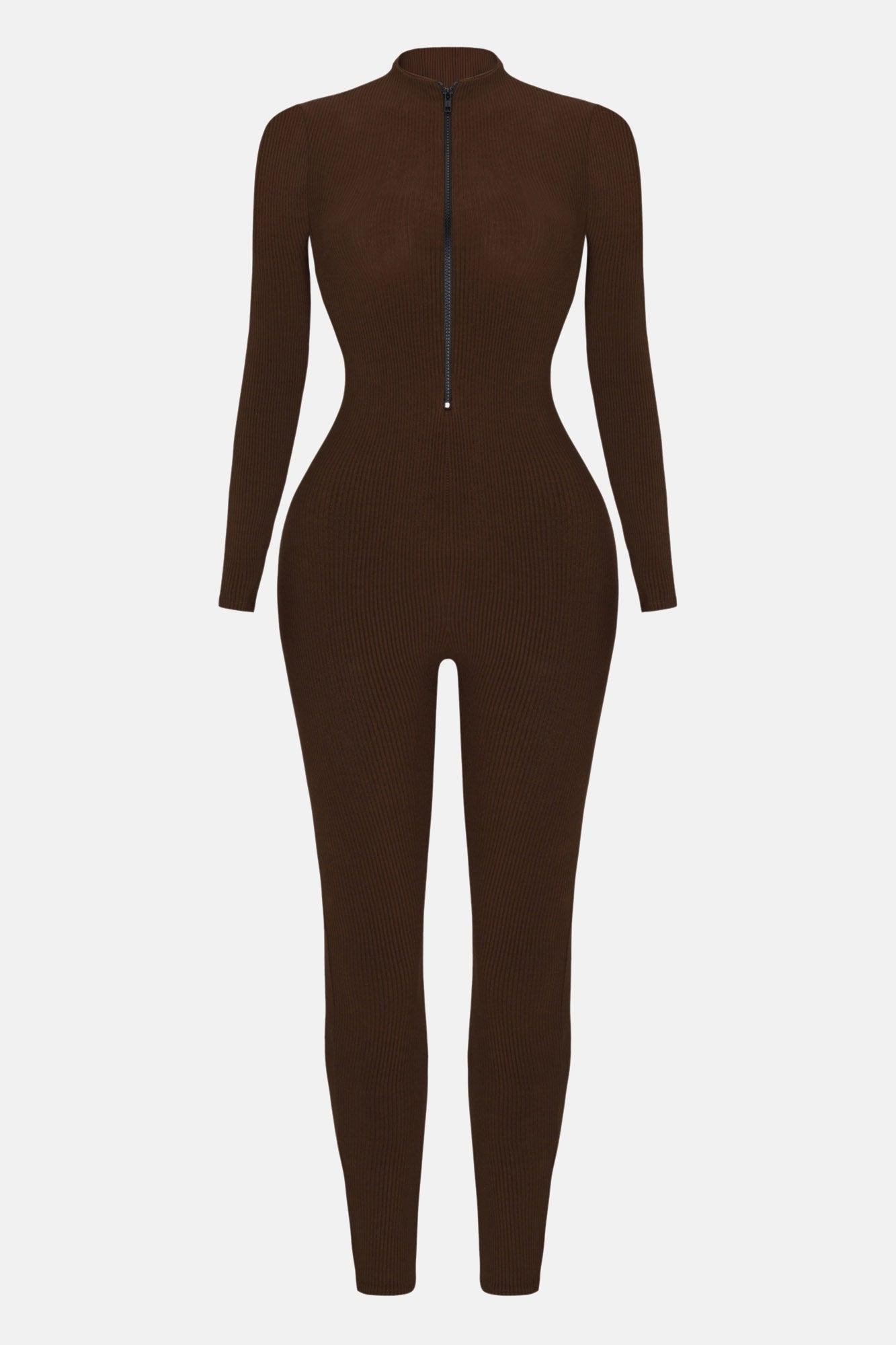 Sabrina Snatched Jumpsuit - Chocolate Product Image