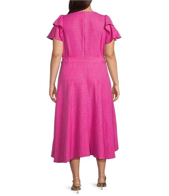 DKNY by Donna Karan Plus Size Short Sleeve V-Neck Wrap Dress Product Image