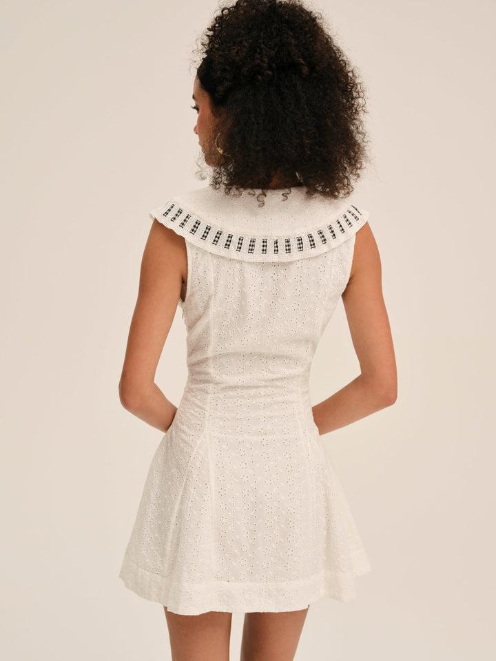 Rosie Ribbon Mini Dress — White Product Image