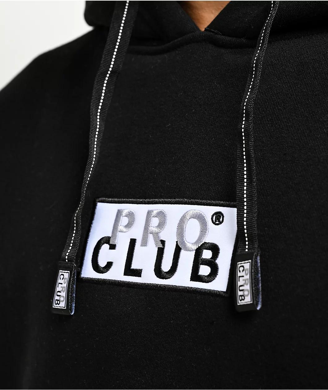 Pro Club Embroidered Logo Black Hoodie Product Image