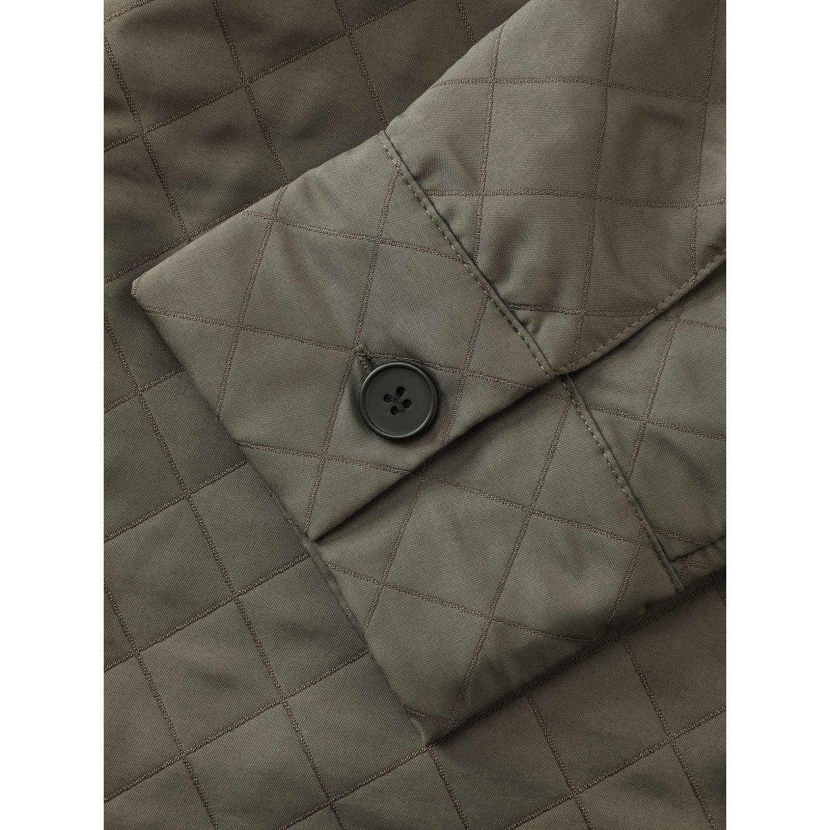 Plus Size Quilted Button-Front Solid Coat Women ArmyGreen Ladies Casual Winter Coats BloomChic 22-24/3X Product Image