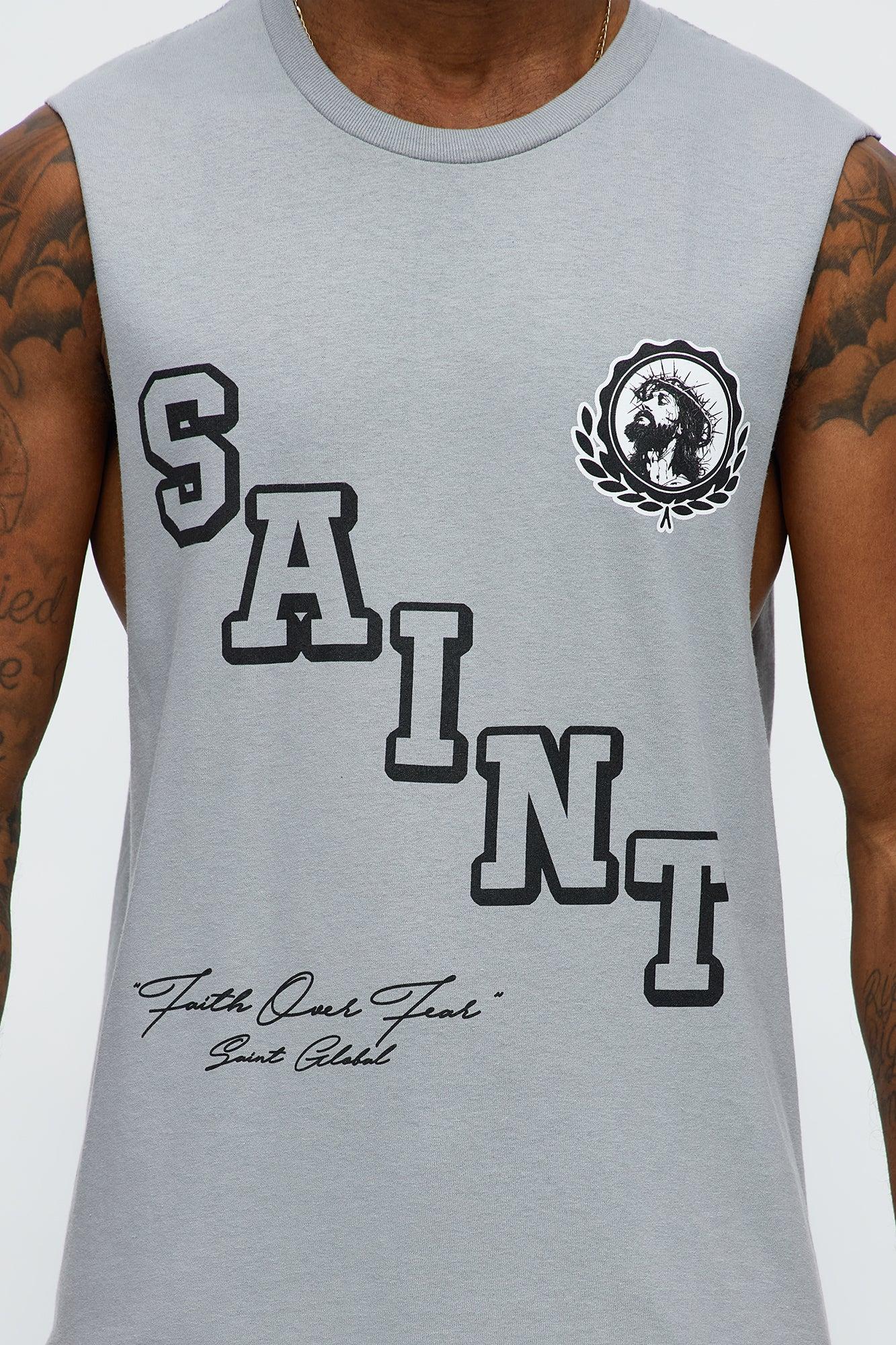 Saint University Muscle Tee - Grey Male Product Image