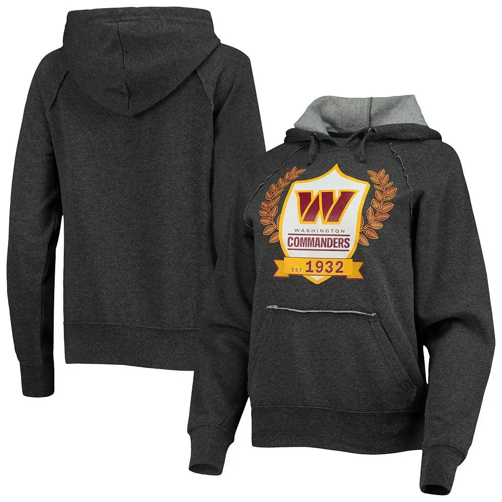 Women's New Era Heathered Charcoal Washington Commanders Raglan Pullover Hoodie,  Product Image