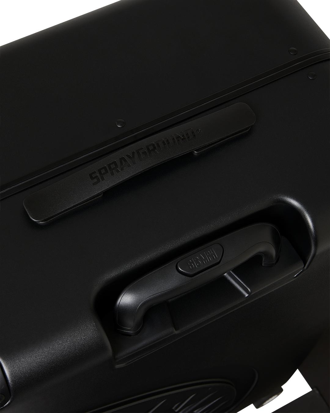 THE JOURNEY BEGINS SHARKITECTURE CARRY-ON LUGGAGE BLACK WITH EXTRA STICKERS Product Image