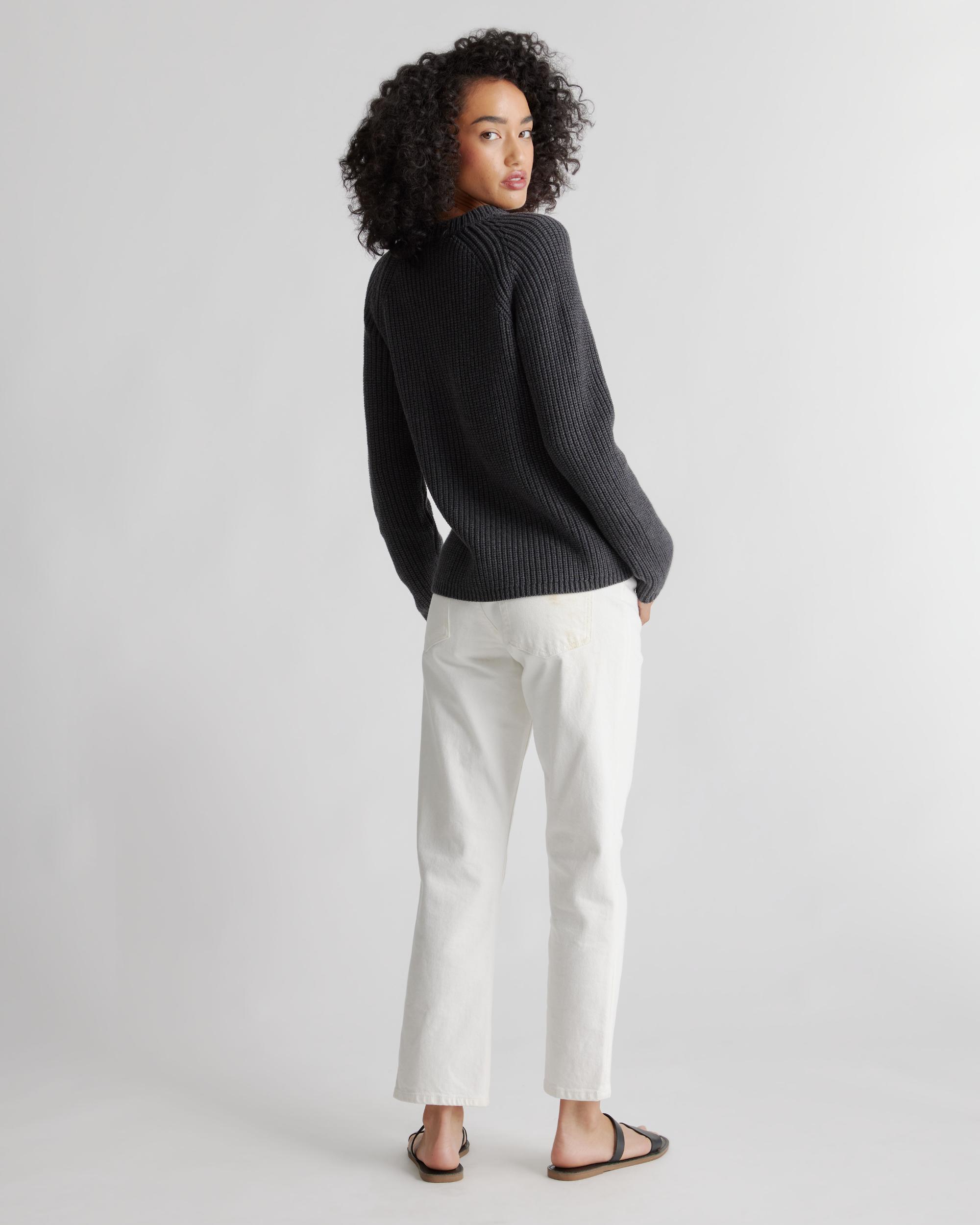Quince | Women's Fisherman Crew Sweater Organic Cotton Product Image