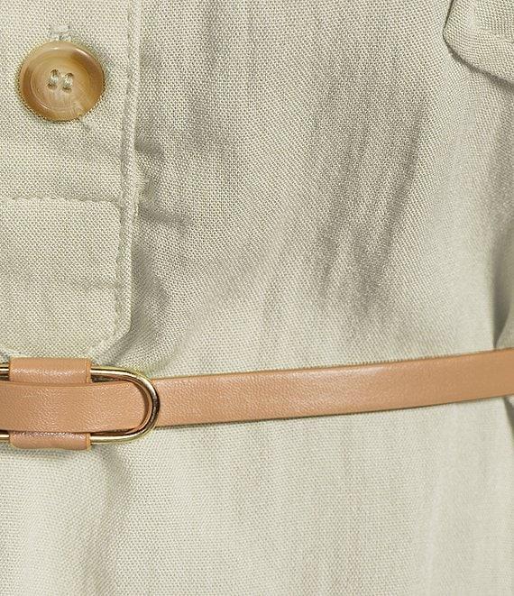 Blu Pepper Plus Size 3/4 Sleeve Belted Mini Dress Product Image