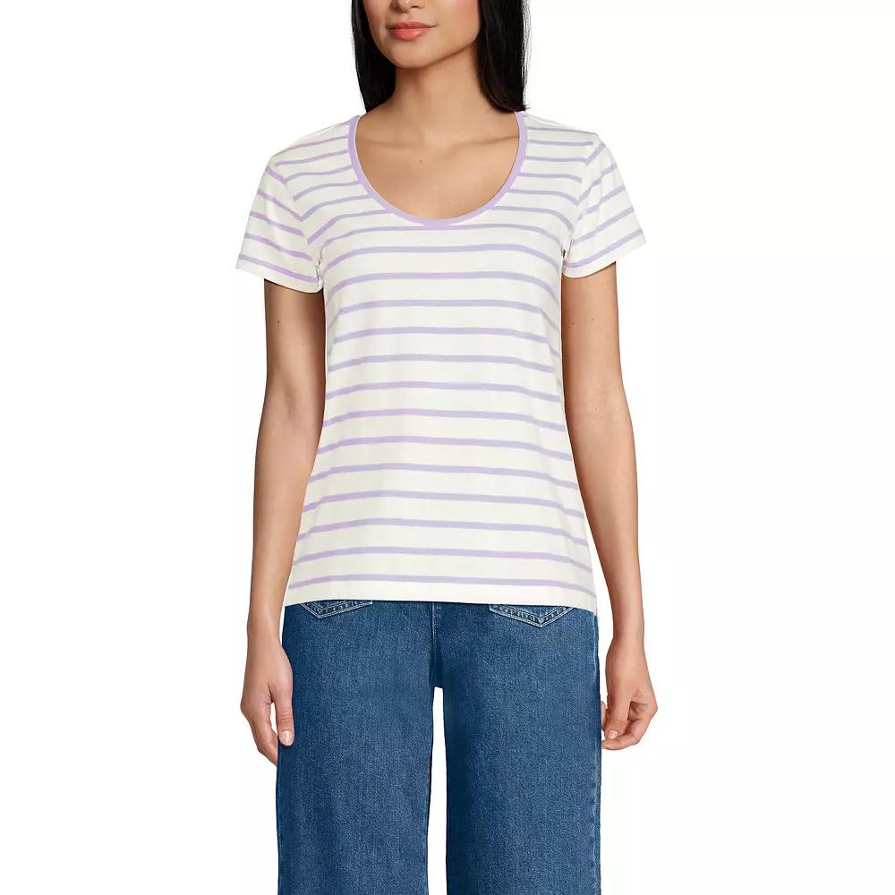Women's Lands' End Short Sleeve Scoop Neck T-Shirt,  Product Image