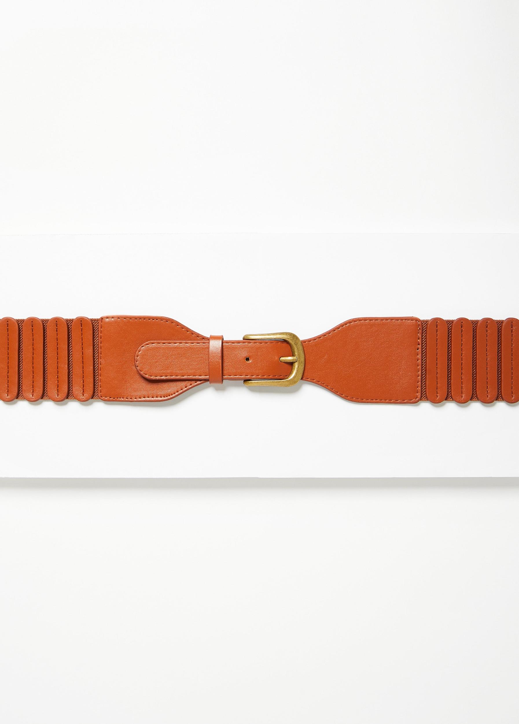 Scalloped Faux Leather Stretch Belt Product Image