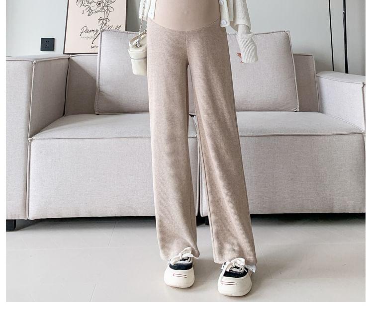 Maternity High Waist Plain Wide Leg Pants Product Image