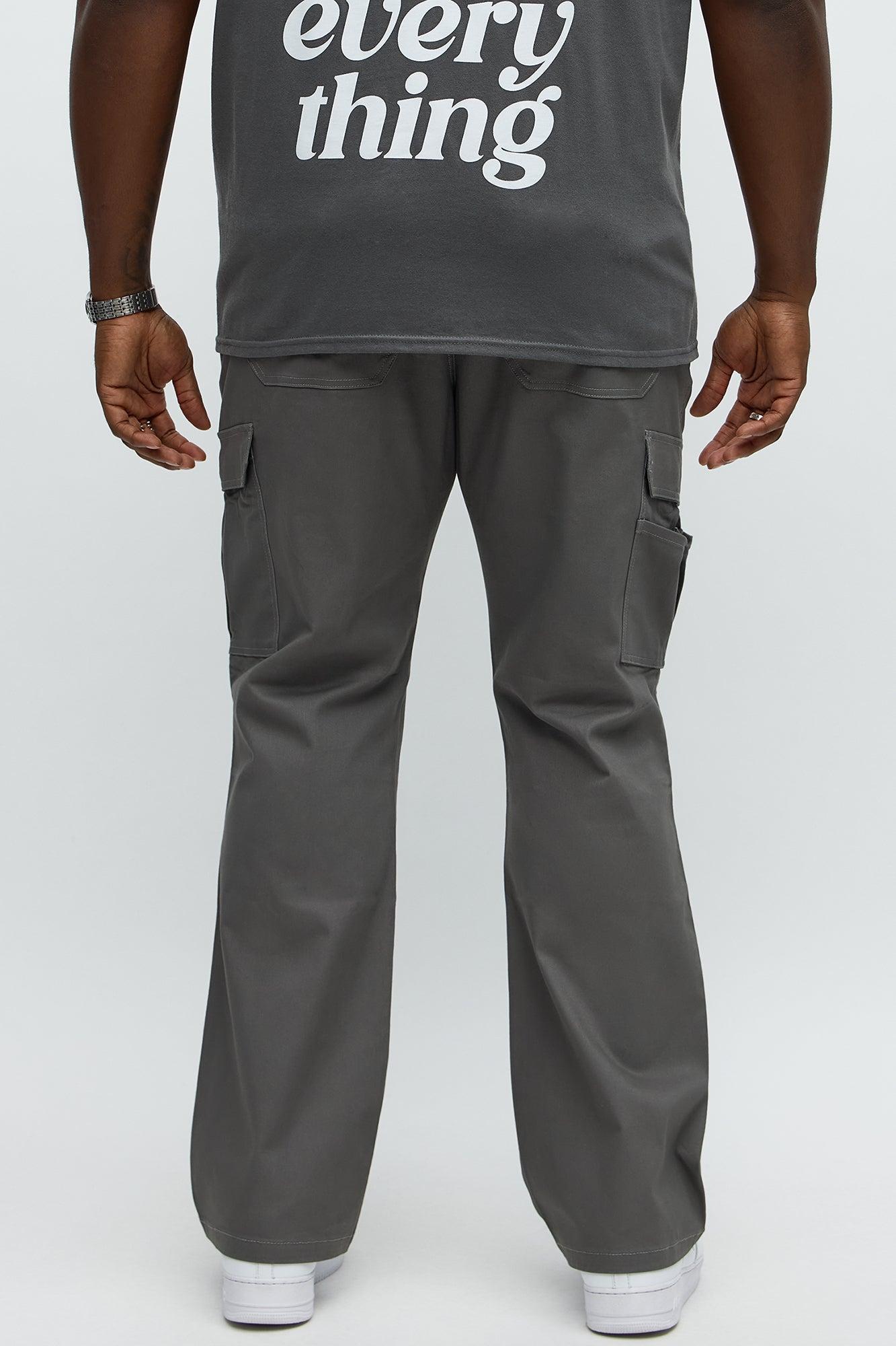 Stacked Slim Flare Kryptonite Cargo Pants - Grey Male Product Image