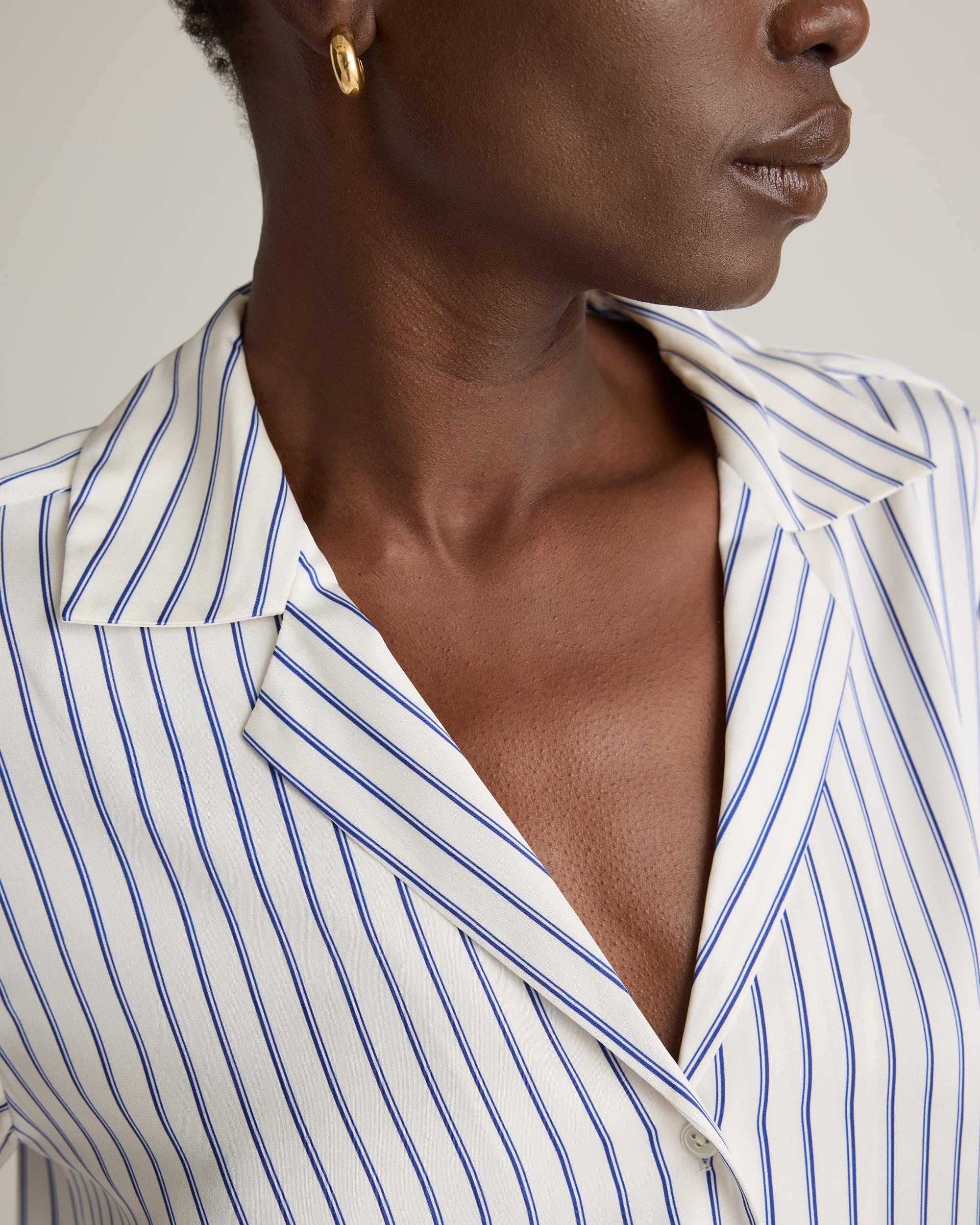 Quince | Women's Washable Stretch Silk Notch Collar Blouse Product Image