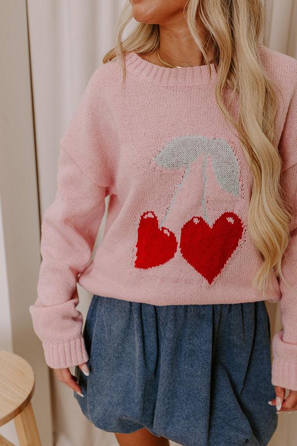 Sweet Like Cherry Pie Knit Sweater Product Image