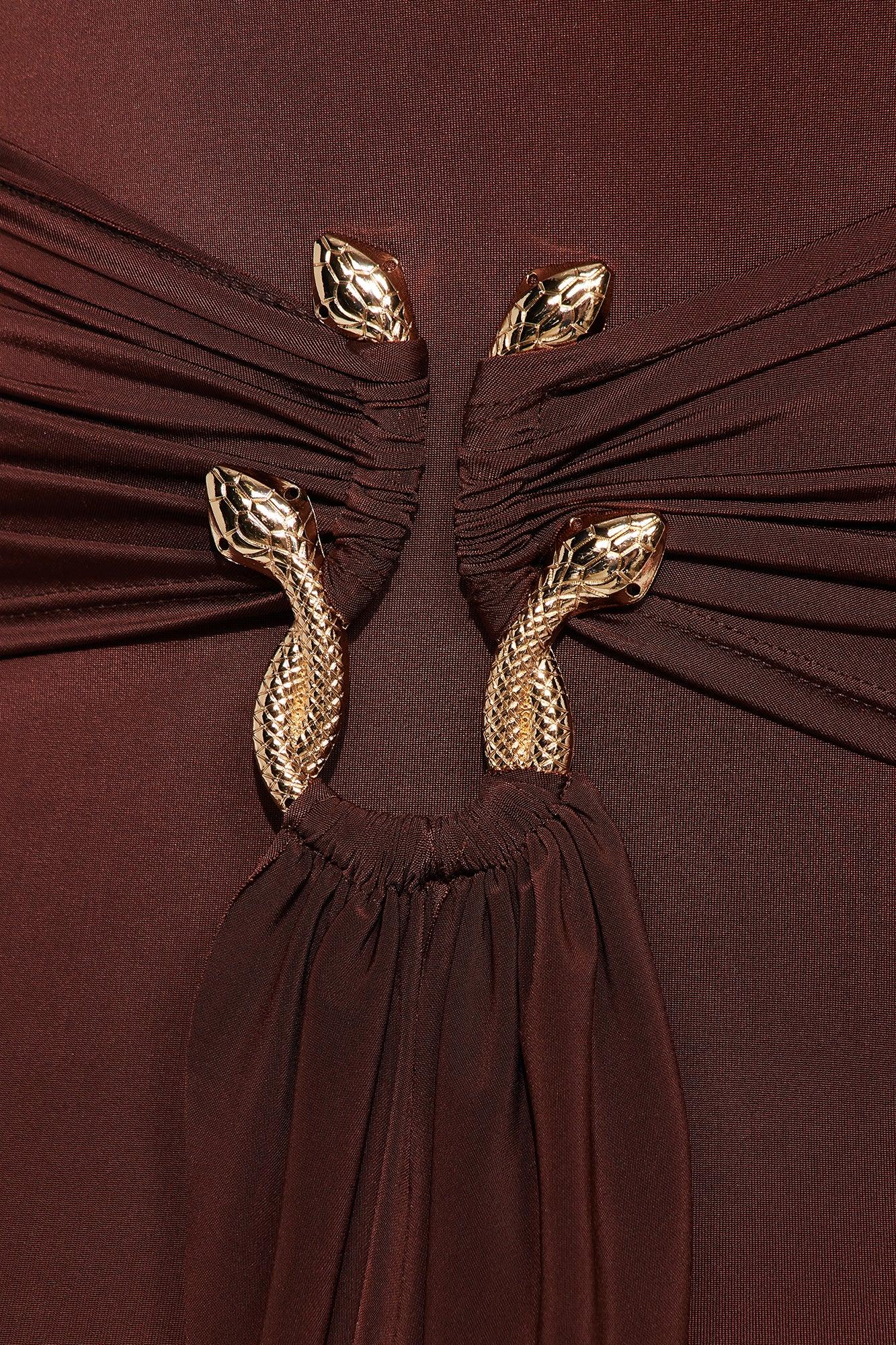 In The Moment Sleeveless Mini Dress - Chocolate Female Product Image