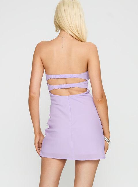 Ilana Strapless Mini Dress Lilac Product Image