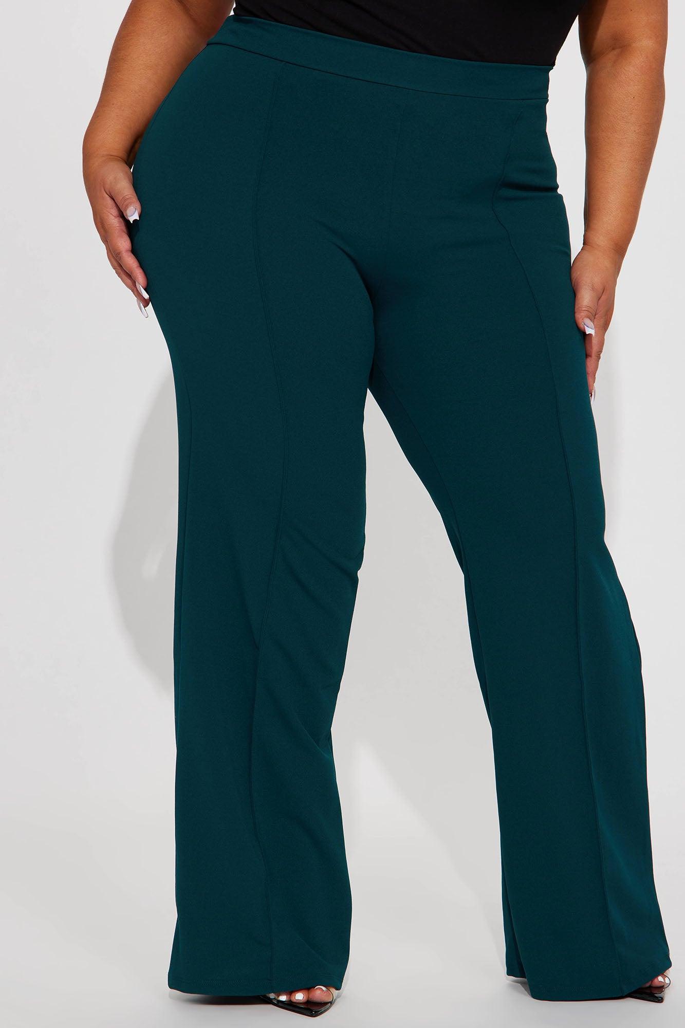 Petite Victoria High Waisted Dress Pants - Hunter Green Product Image