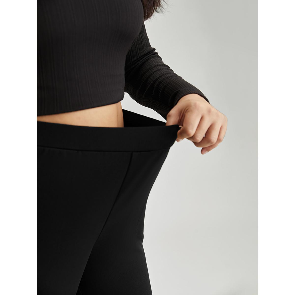 Plus Size Rhinestone Elastic Waist Bootcut Pants Women Black Cocktail Bootcut High Rise Party Pants BloomChic 14-16/1X Product Image