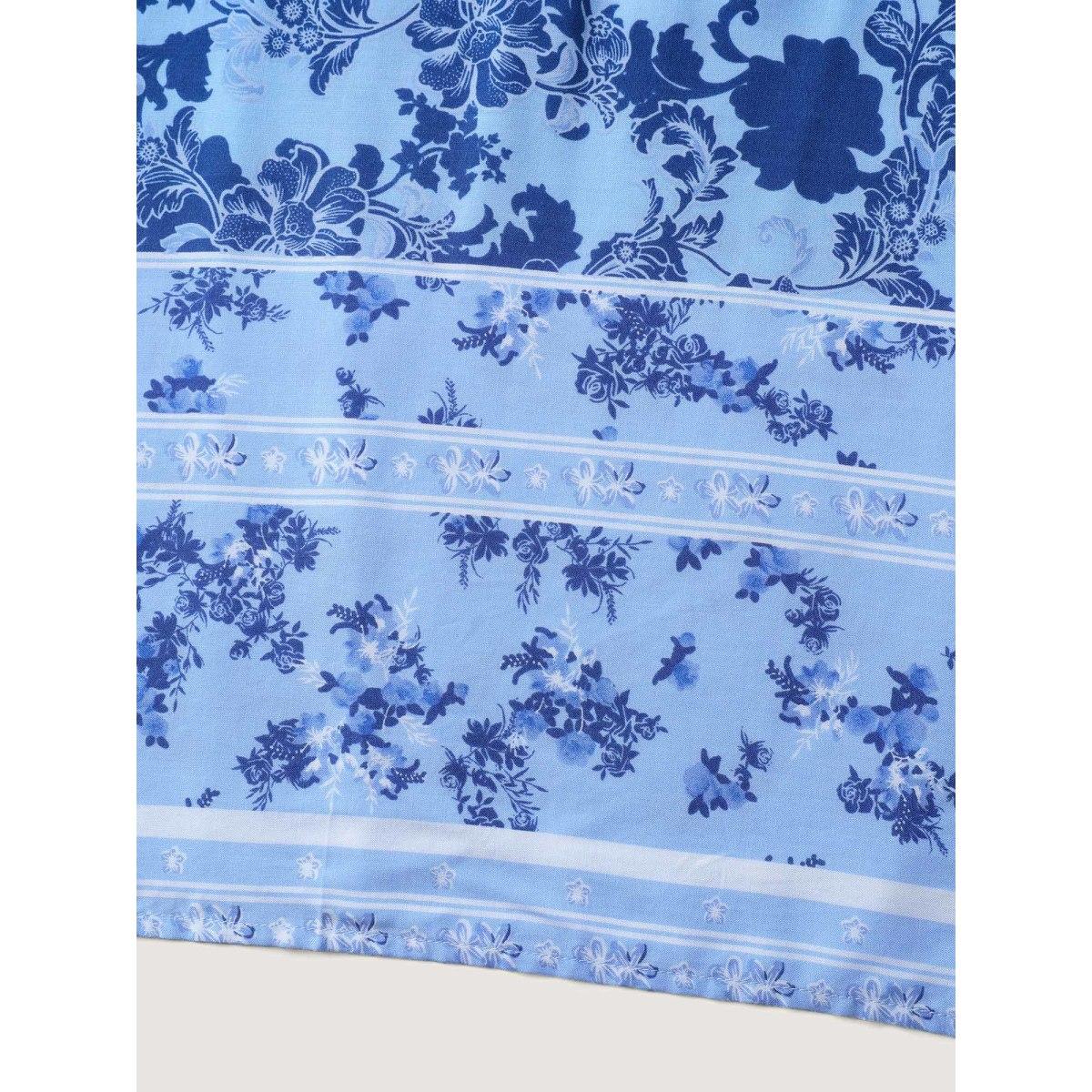 Plus Size Rayon Braided Shoulder Straps Floral Midi Dress Stone Women Round Neck Sleeveless Curvy BloomChic 12/L Product Image