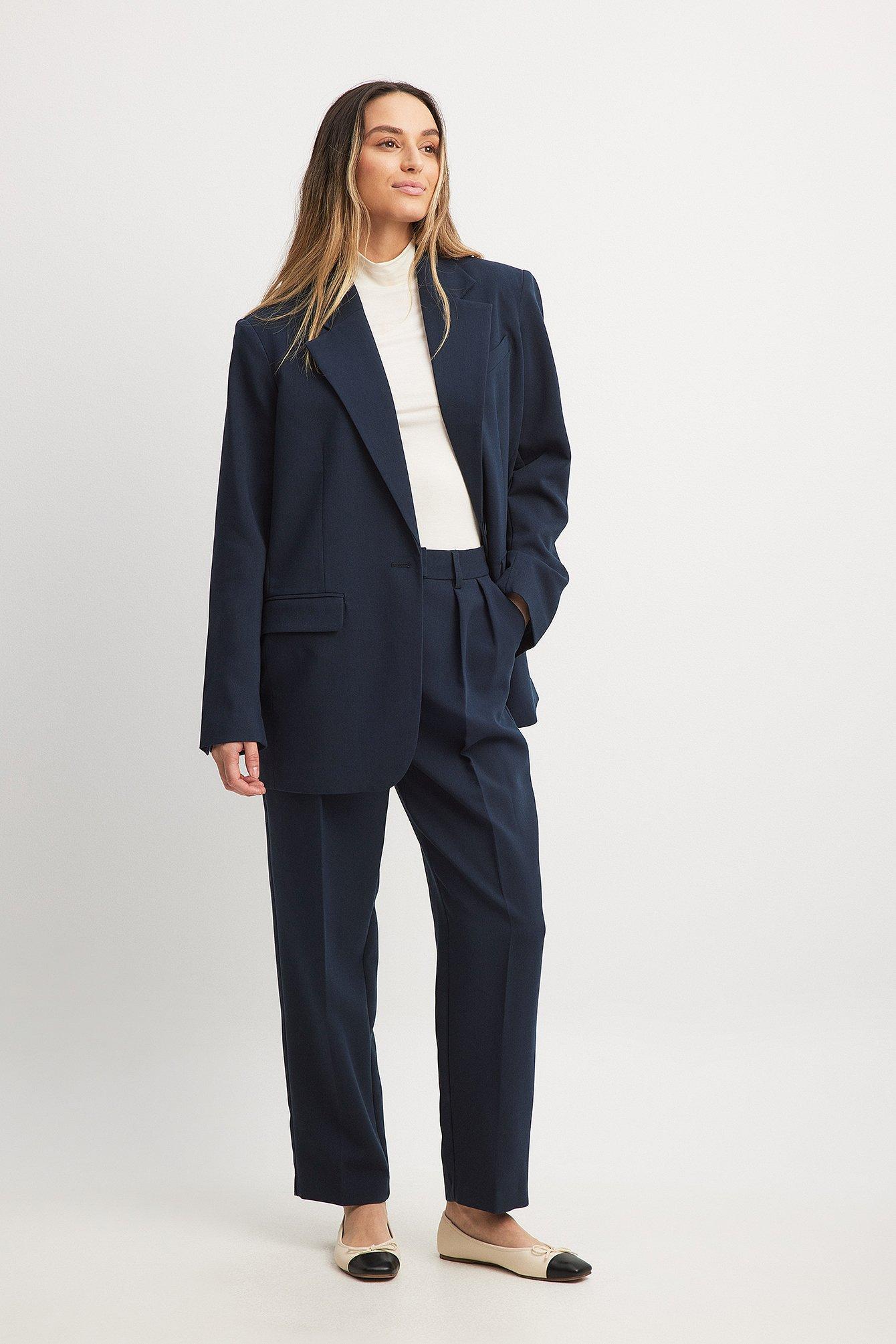 Tapered High Waist Suit Pants Product Image