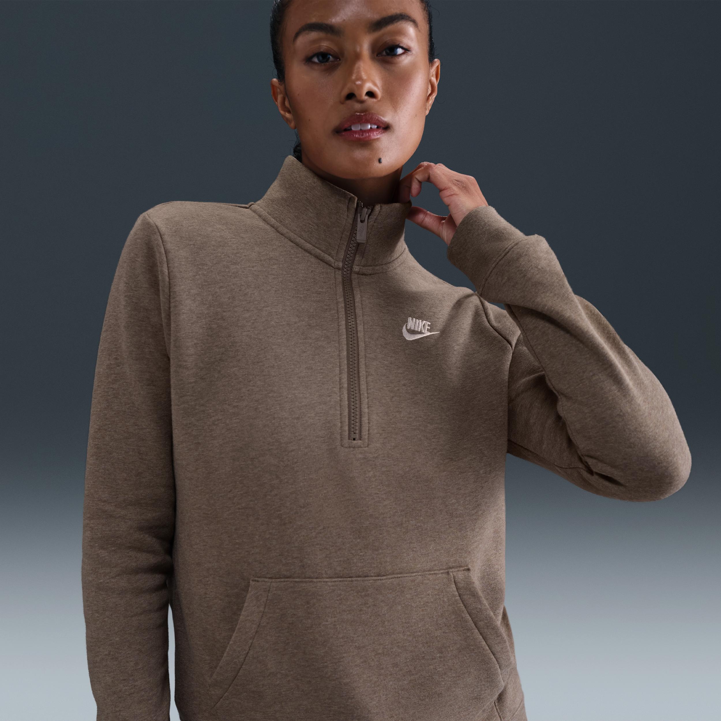 Womens Nike Sportswear Club Fleece 1/2-Zip Sweatshirt | DQ5838-214 Product Image