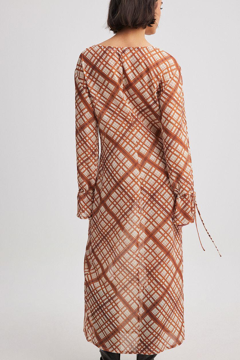 Checked Flowy Midi Dress Product Image