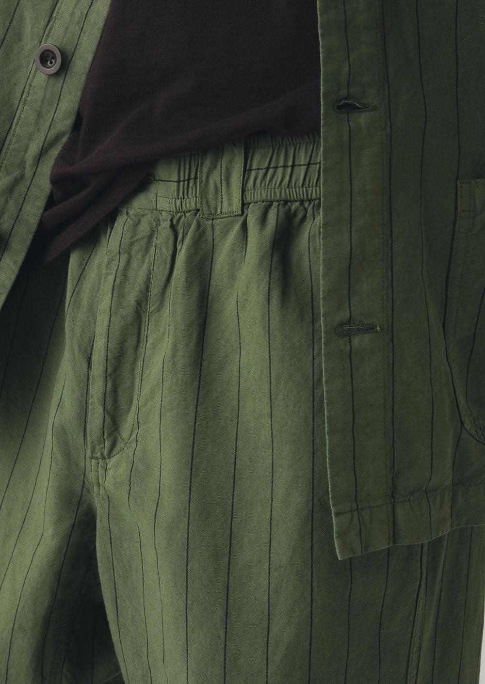 Overdyed Stripe Elasticated Cotton Linen Pants | Basil Product Image