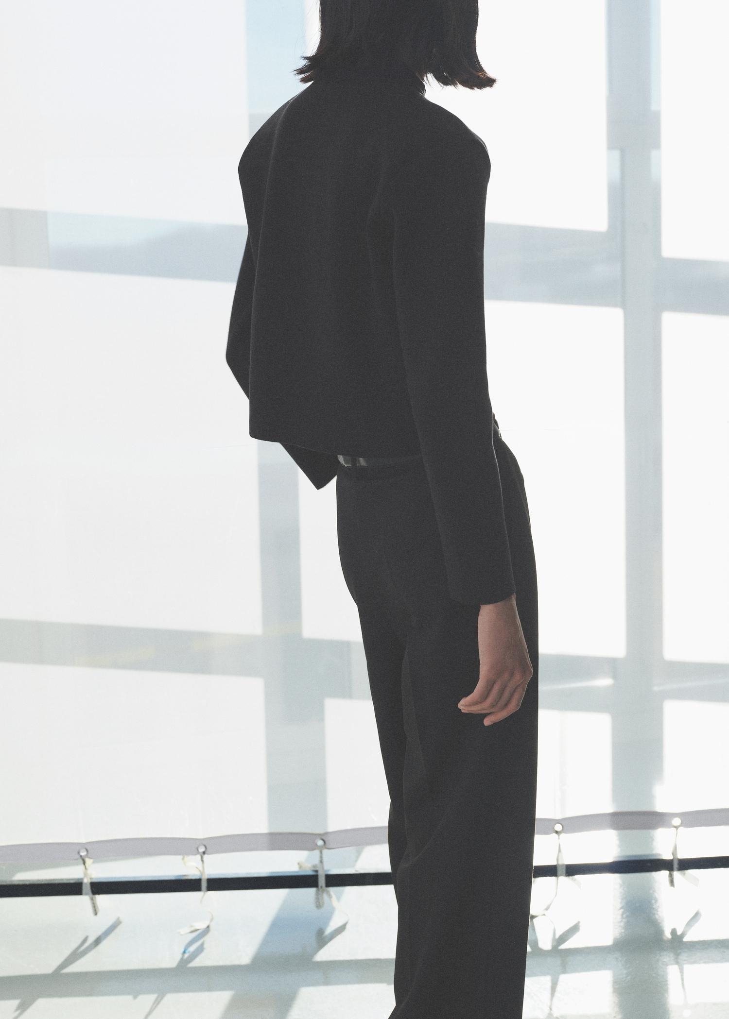 Jacket with jewel-button strip collar - Women | MANGO USA Product Image